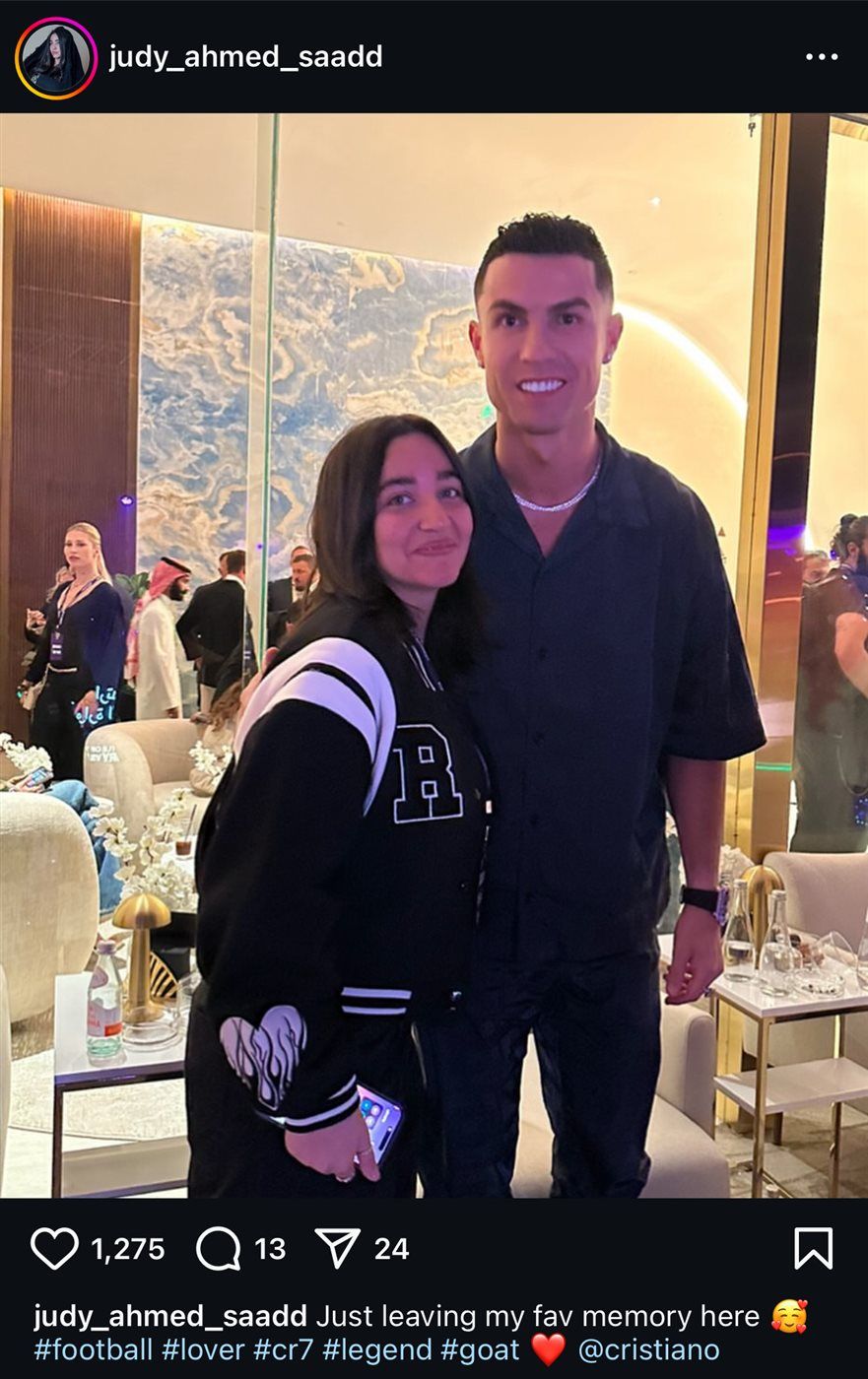 جودي أحمد سعد حديث السوشيال ميديا بعد ظهورها مع كريستيانو رونالدو