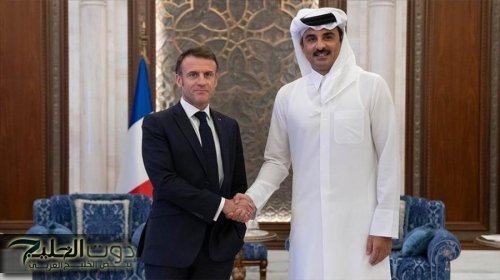 أمير قطر ورئيس فرنسا يبحثان التطورات الفلسطينية