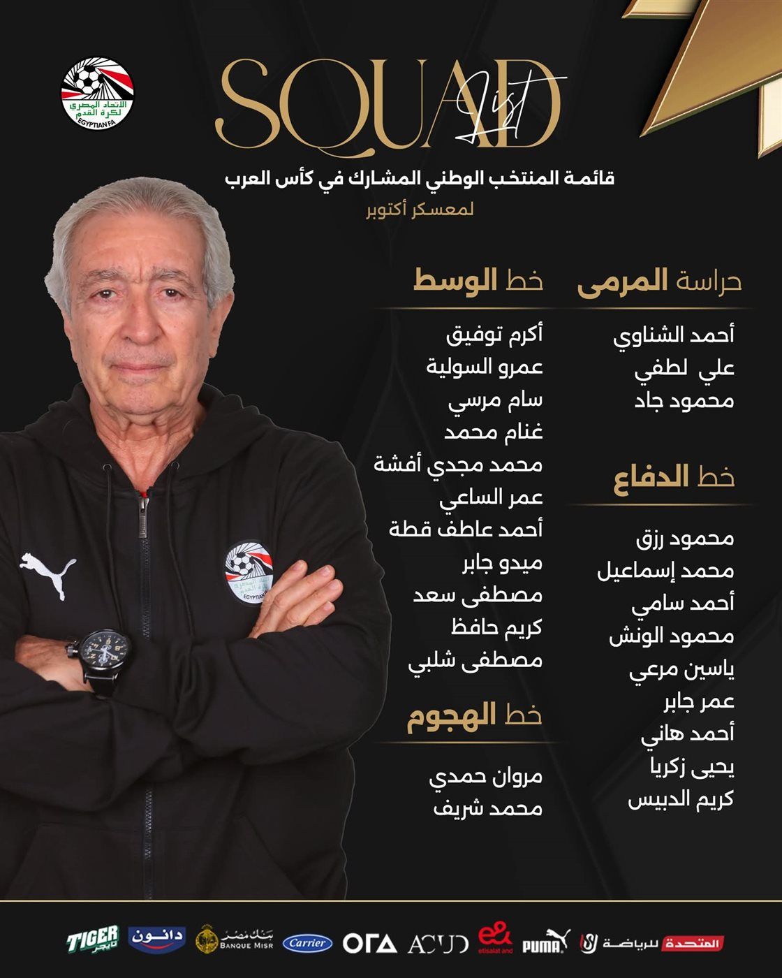 استعدادًا لمواجهة المغرب وديًا.. حلمي طولان يعلن قائمة منتخب مصر الثاني المشاركة في بطولة كأس العرب