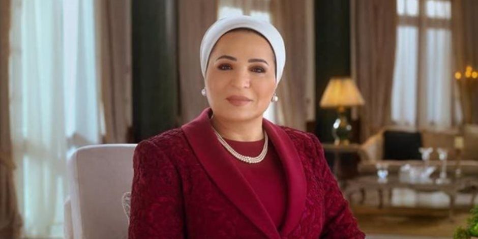 السيدة انتصار السيسى : نستلهم من روح أكتوبر معانى التضحية والانتماء ونغرسها فى نفوس أبنائنا