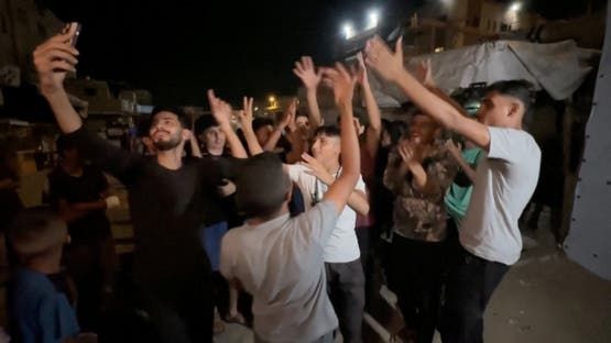 فرحة أهل غزة بوقف اطلاق النار