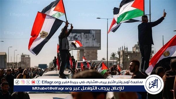 رفع علم مصر وصور السيسي في غزة