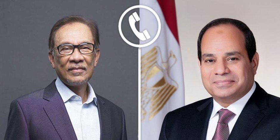 رئيس وزراء ماليزيا يهنئ الرئيس السيسى على جهوده فى وقف الحرب فى قطاع غزة