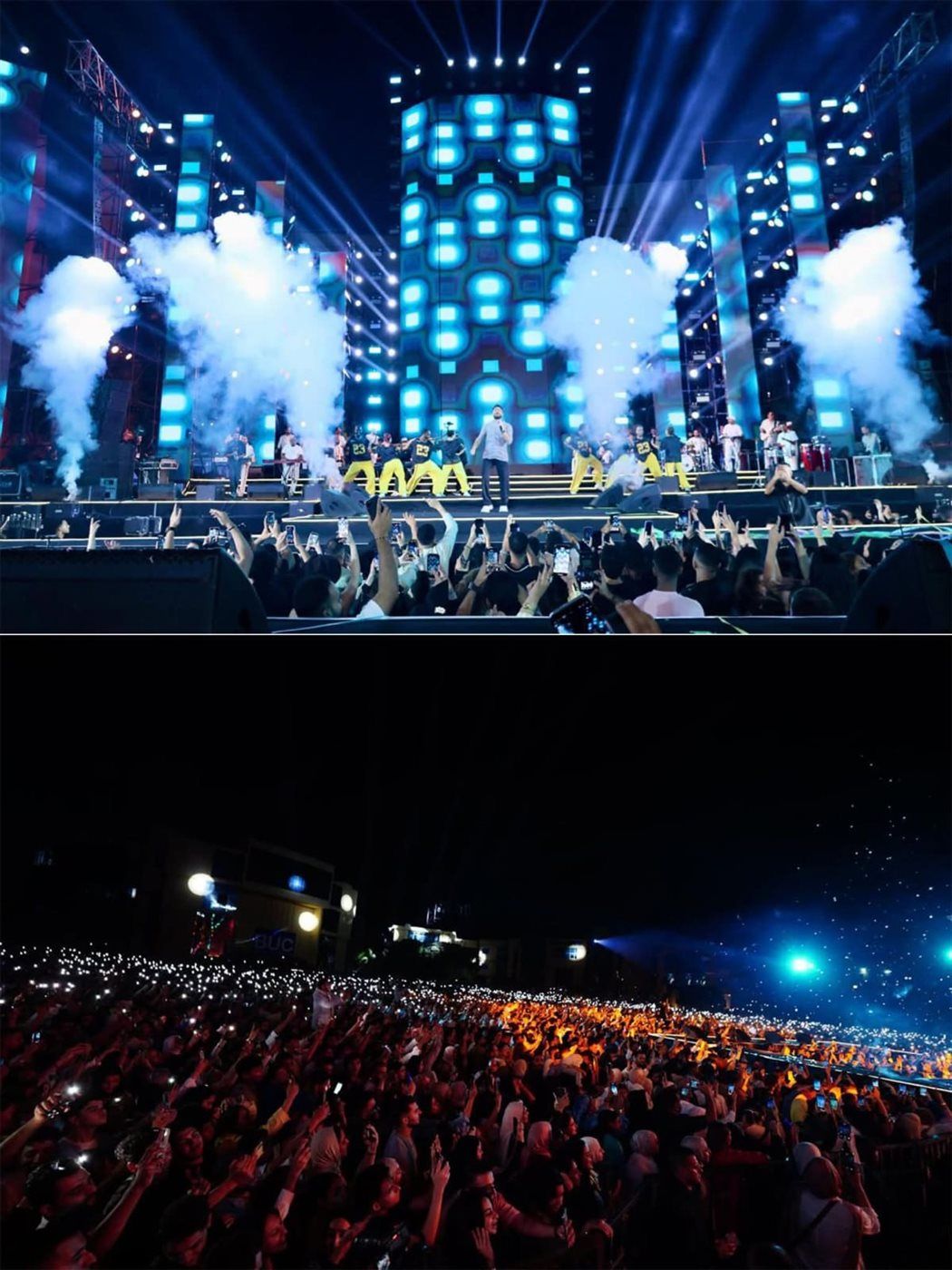 تامر حسني يشعل حفل جامعة بدر ويعلق: "أجمل حفلات حياتي" (صور)