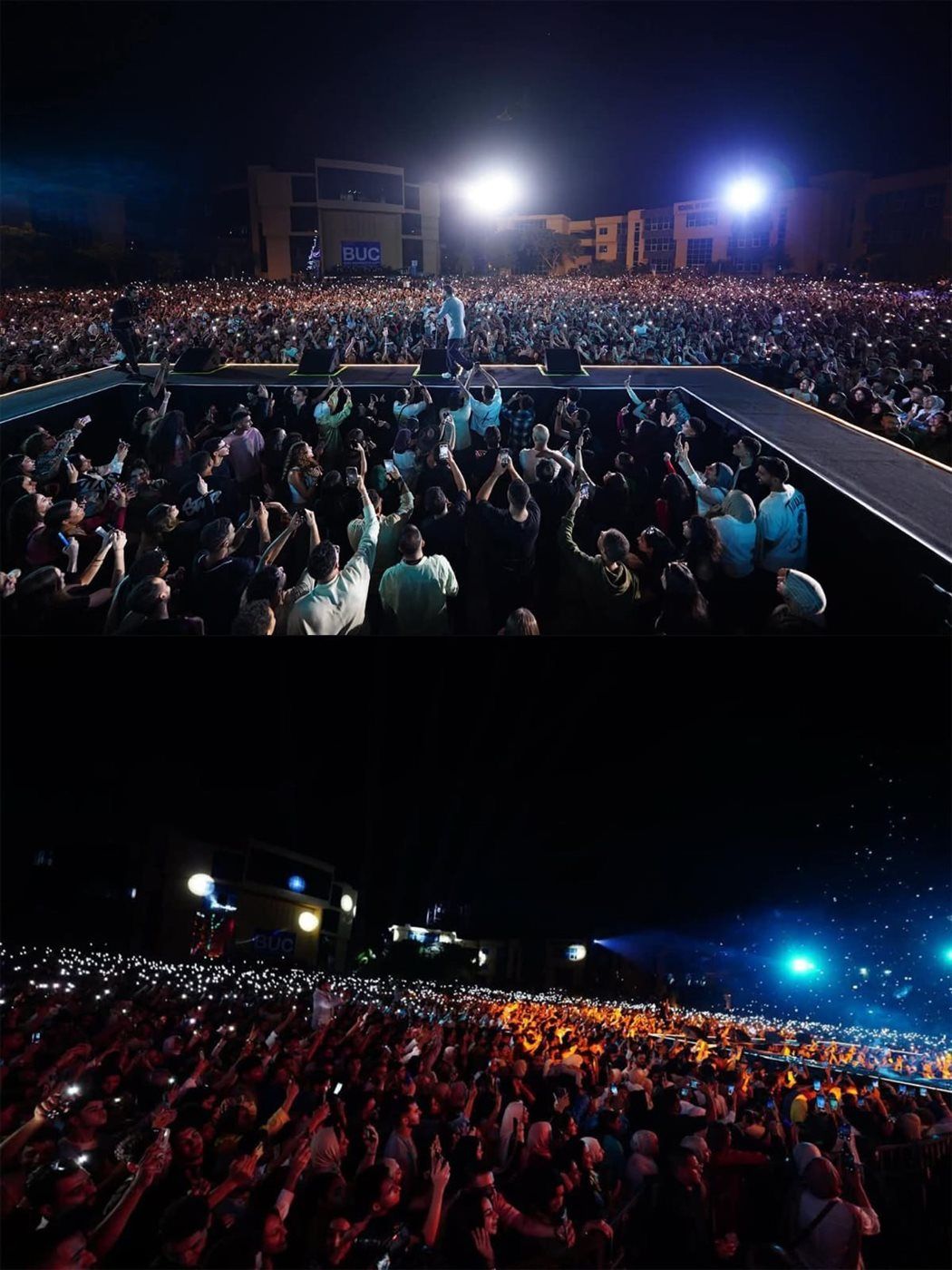 تامر حسني يشعل حفل جامعة بدر ويعلق: "أجمل حفلات حياتي" (صور)