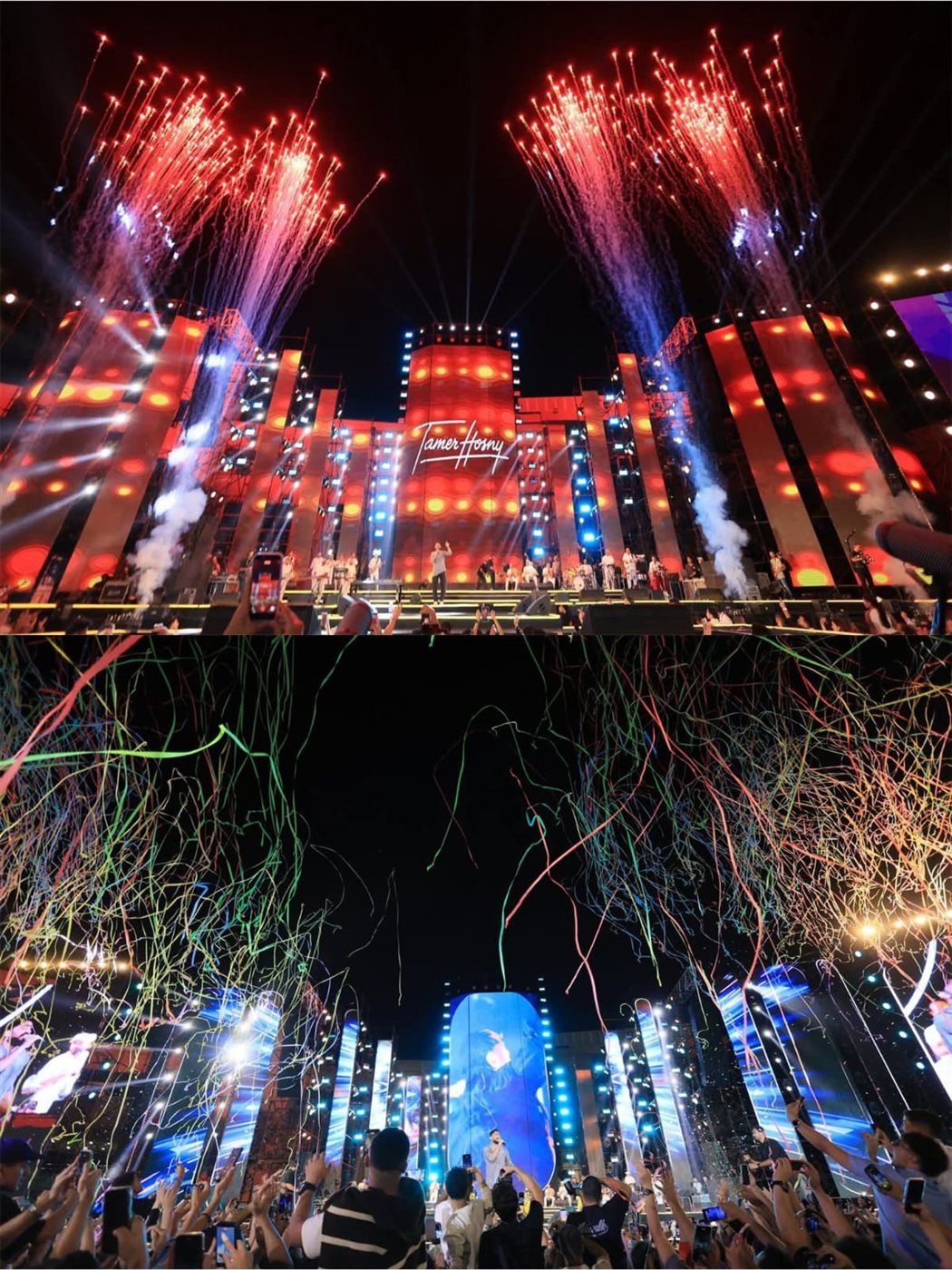 تامر حسني يشعل حفل جامعة بدر ويعلق: "أجمل حفلات حياتي" (صور)