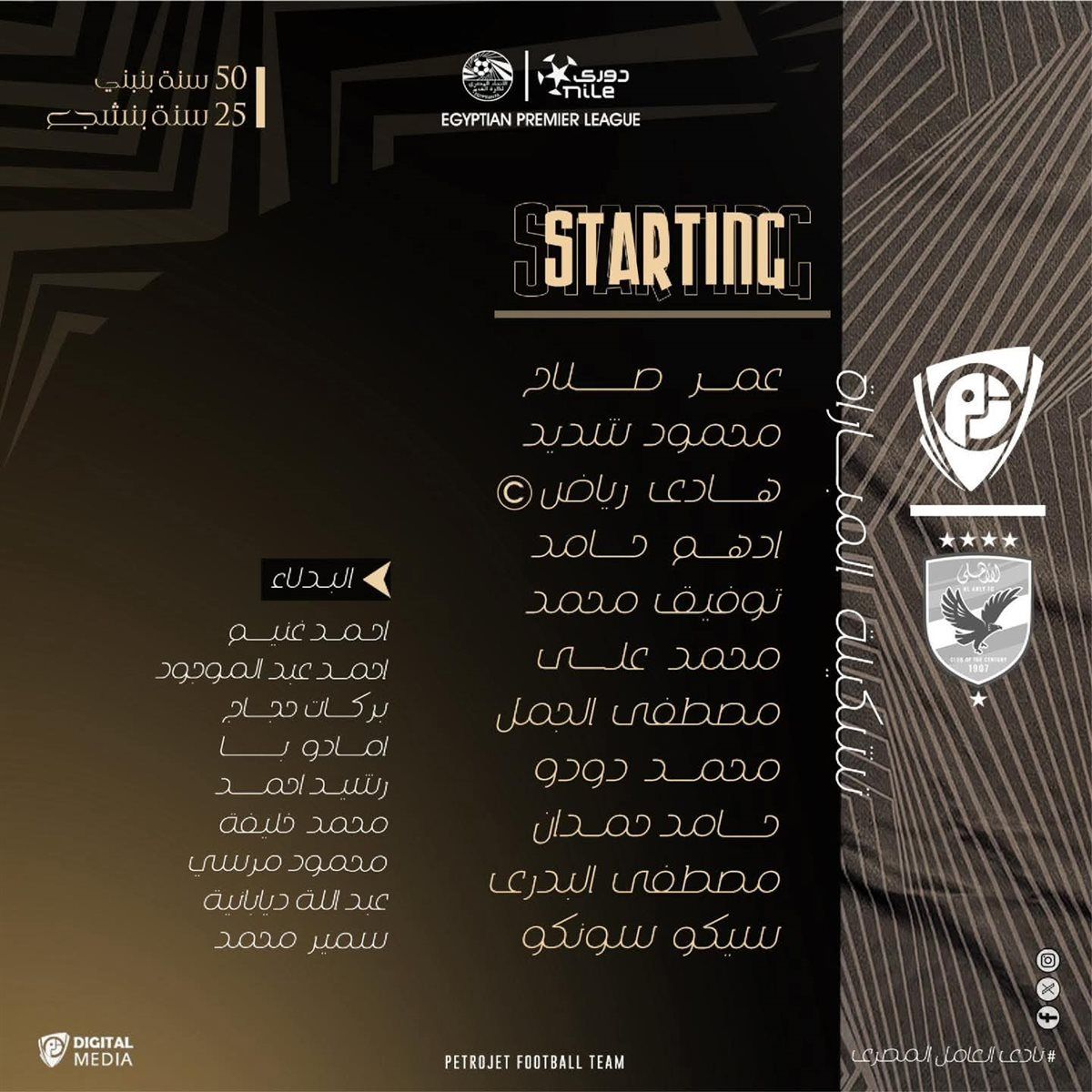 تشكيل بتروجيت لمواجهة الأهلي