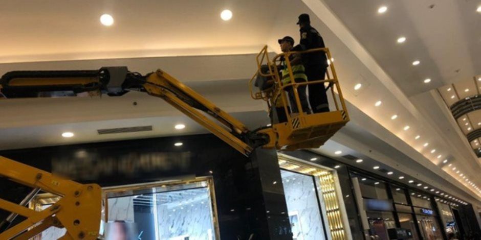 أمن الإسكندرية ينقذ قطة محتجزة أعلى واجهة أحد المحال التجارية