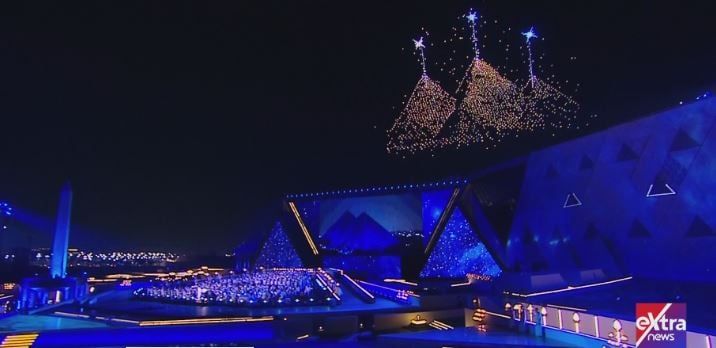 ملوك الفراعنة يزينون سماء حفل افتتاح المتحف المصرى الكبير بتقنية الهولوجرام