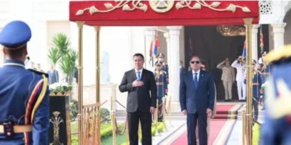 صور.. استقبال الرئيس السيسى لرئيس جمهورية قرغيزيا فى قصر الاتحادية