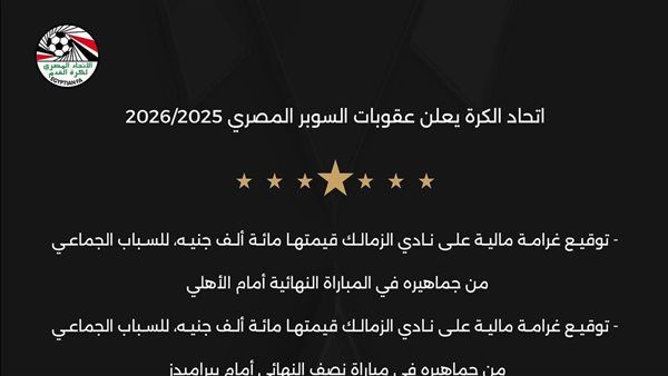 عقوبات السوبر.. إيقاف يوريتشيتش.. وغرامة مالية على جماهير الأهلى والزمالك وزيزو وبيزيرا