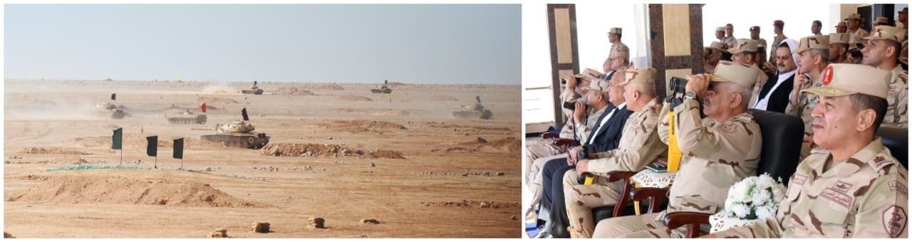 وزير الدفاع يشهد تنفيذ المرحلة الرئيسية للمشروع التكتيكى بالذخيرة الحية بالمنطقة الغربية العسكرية