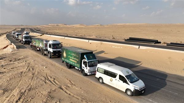 دخول قافلة «بيت الزكاة والصدقات» الإغاثية الثانية عشر إلى أهالينا في غزة