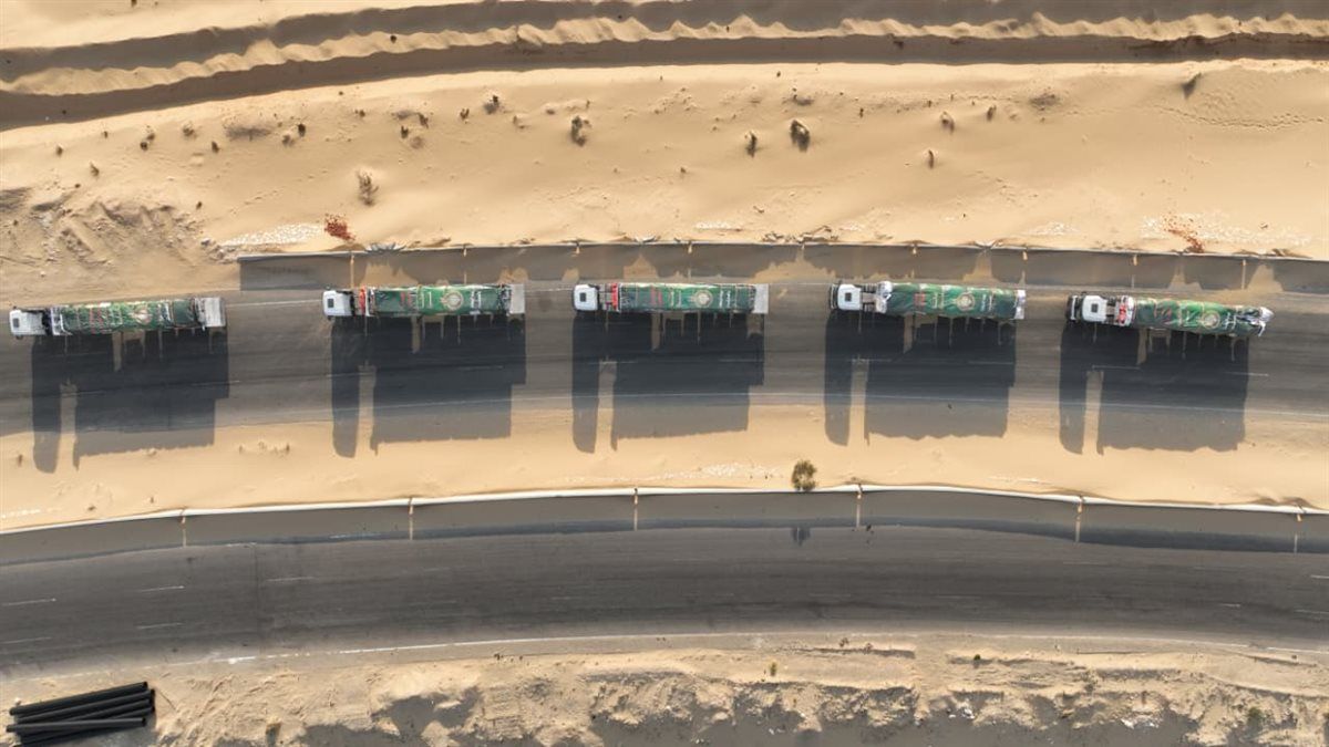 دخول قافلة «بيت الزكاة والصدقات» الإغاثية الثانية عشر إلى أهالينا في غزة