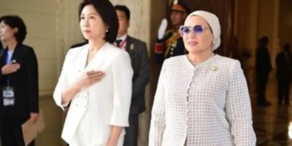 السيدة انتصار السيسي ترحب بقرينة رئيس كوريا الجنوبية: أهلا بكم فى مصر