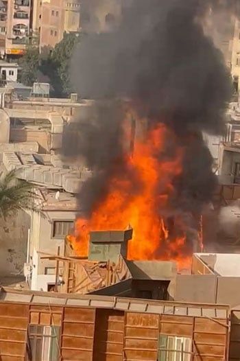 اندلاع حريق فى ستوديو مصر بالمريوطية والحماية المدنية تحاول السيطرة.. صور