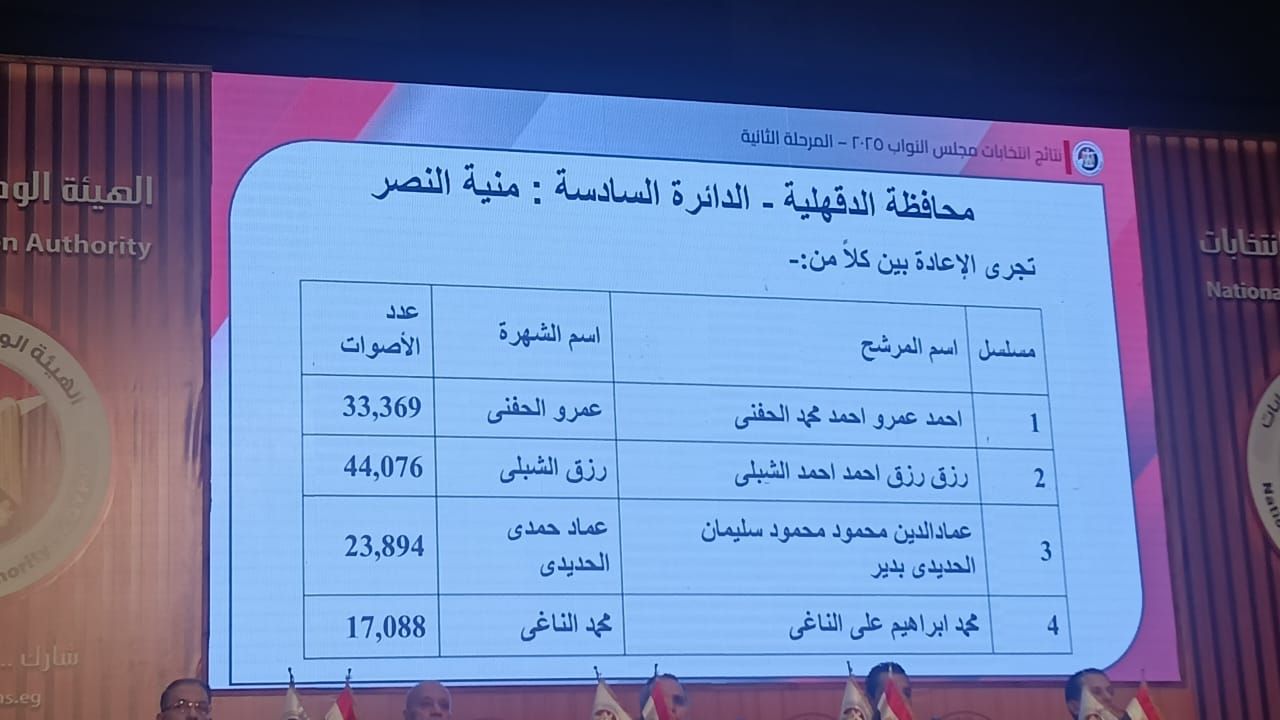 الوطنية للانتخابات تعلن نتائج انتخابات البرلمان فى 14 دائرة بالنظام الفردى