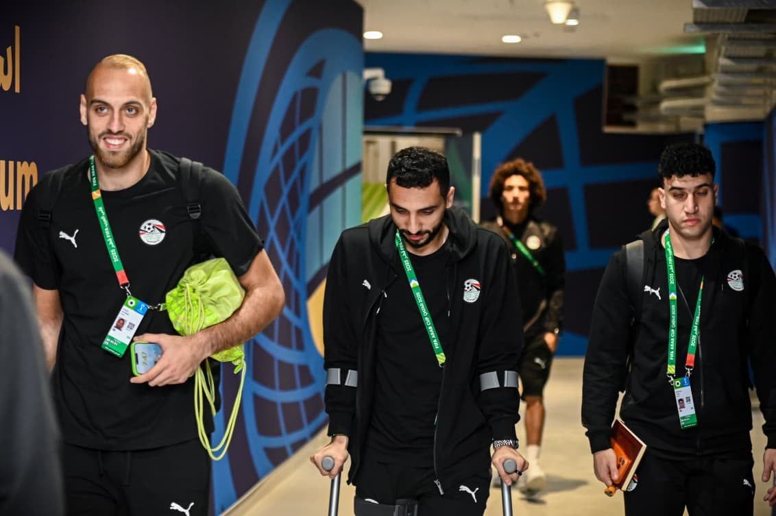 منتخب مصر يصل استاد لوسيل لمواجهة الإمارات بكأس العرب (صور)