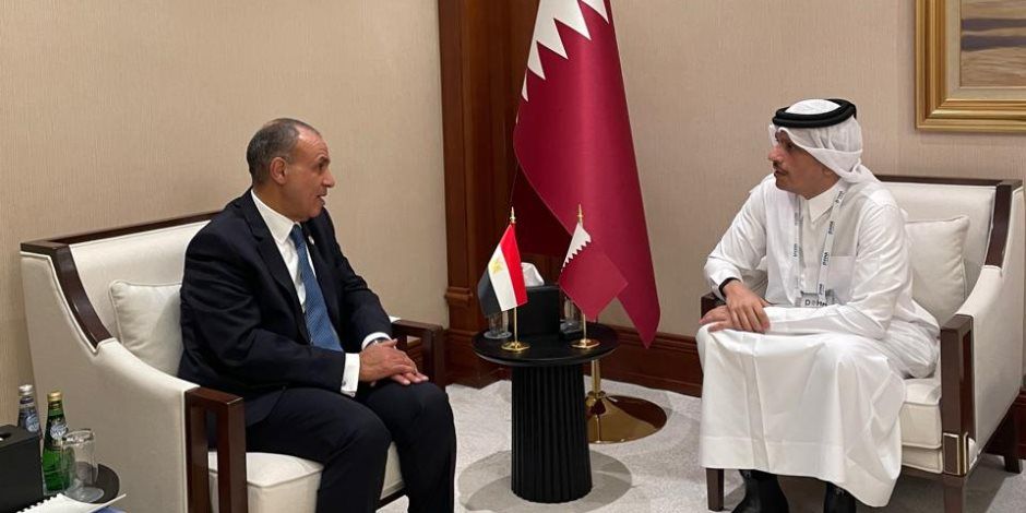 وزير الخارجية يبحث مع رئيس مجلس الوزراء القطري تطورات الأوضاع الميدانية في قطاع غزة