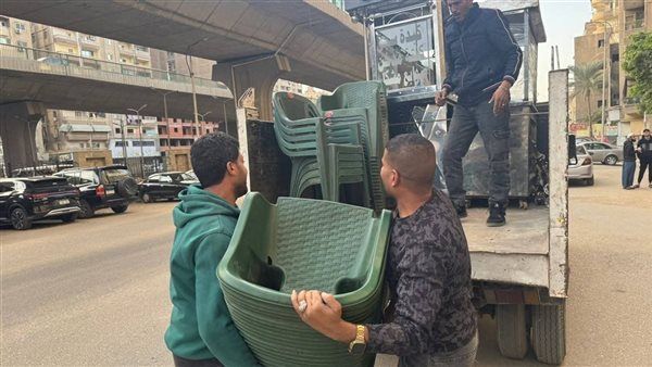 إزالة تعديات المقاهي والباعة بالمريوطية ورفع 700 إشغال