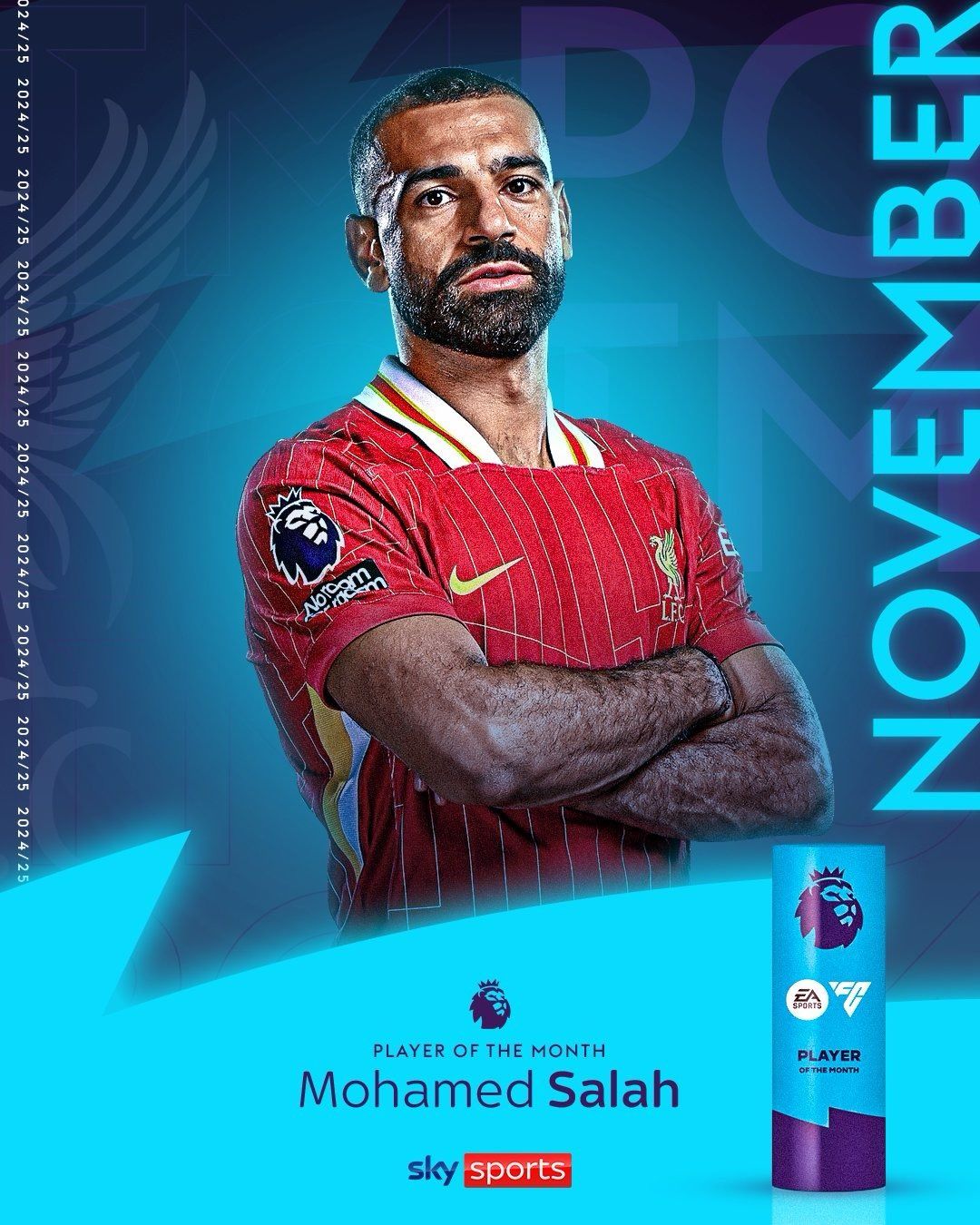 سكاي سبورتس: محمد صلاح يحصد جائزة لاعب الشهر فى الدوري الإنجليزي من EA SPORTS