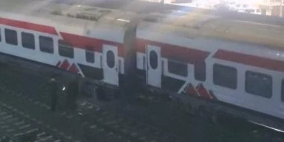 خروج قطار عن القضبان بمحطة الحامول فى المنوفية