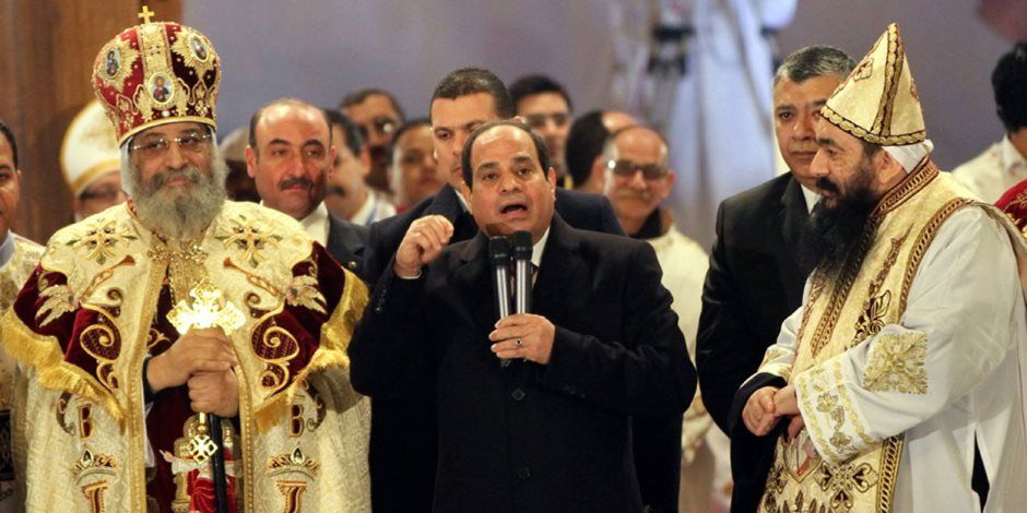 الرئيس السيسى يصل كاتدرائية ميلاد المسيح لتهنئة الأقباط بعيد الميلاد
