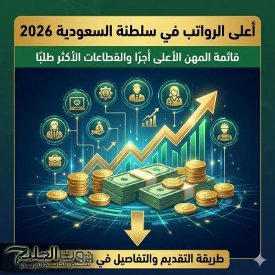 أعلى الرواتب في السعودية 2026 | قائمة المهن الأعلى أجرًا والقطاعات الأكثر طلبًا