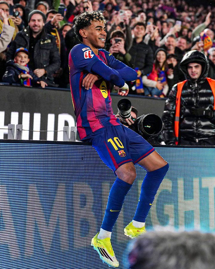 اطّلع على بالفيديو لامين يامال يحتفل على طريقة كريستيانو...