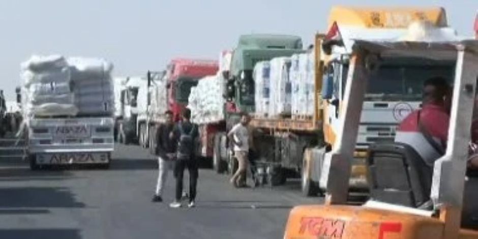 إكسترا نيوز : آلاف الأطنان من المساعدات بالقافلة رقم 124 إلى قطاع غزة.. فيديو