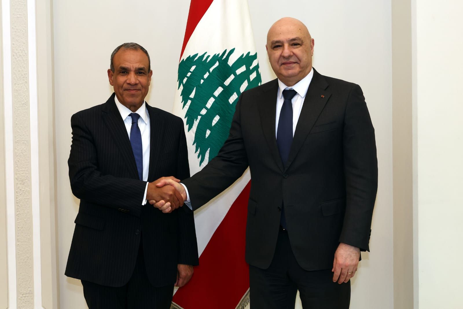 وزير الخارجية يلتقي رئيس الجمهورية اللبنانية في بيروت وينقل رسالة دعم من القيادة والشعب المصرى