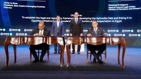 مصر وقبرص توقعان اتفاقية لتسريع تنمية حقل أفروديت وربطه بالبنية التحتية المصرية