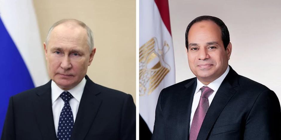 بوتين يثمّن جهود مصر من أجل تدعيم الأمن الإقليمى وخفض التوتر بالمنطقة
