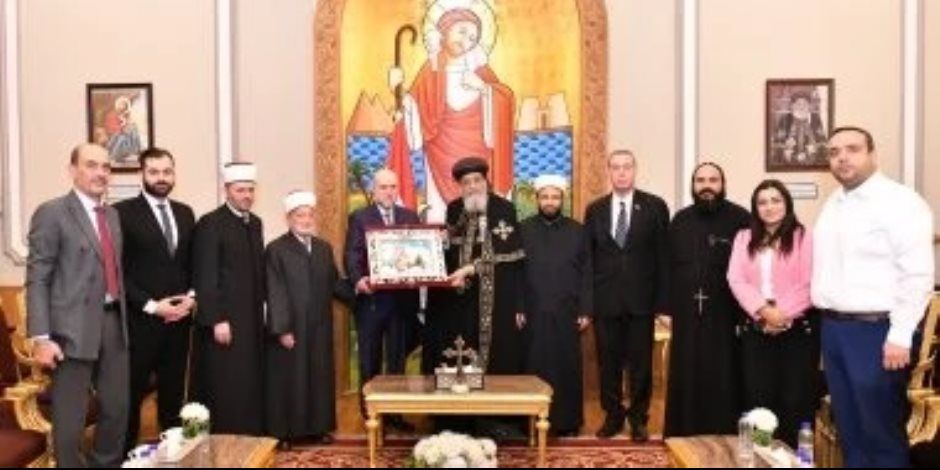 البابا تواضروس الثانى يستقبل قاضى قضاة فلسطين