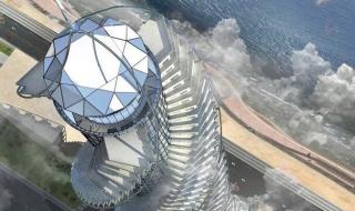 اتفرج بالصور ..أول ناطحة سحاب لولبي بالعالم في برج الماسة بمدينة جدة.. أبهر العالم