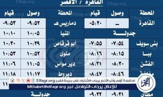 عاجل- السكة الحديد تُعلن تعديلات جديدة في مواعيد قطارات الوجه القبلي بدءًا من نوفمبر المقبل
