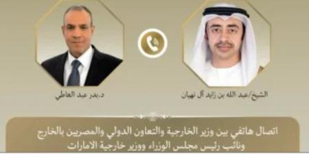 وزير الخارجية يبحث مع نظيره الإماراتي جهود خفض التصعيد ويدين استهداف محطة براكة