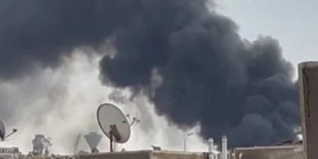 حريق هائل يلتهم عددا من المبانى على الطريق الدائري قبل نزلة أثر النبي