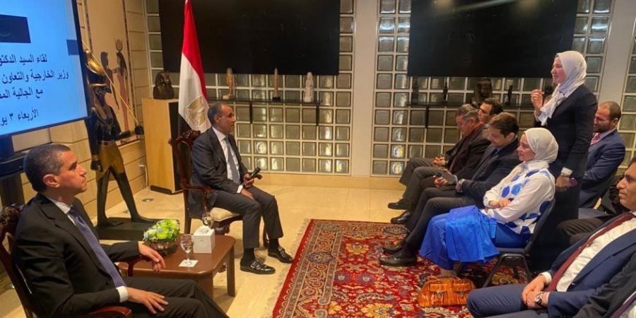وزير الخارجية يلتقي بأعضاء الجالية المصرية في اليابان