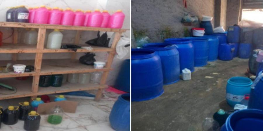 ضبط (15) طن منظفات صناعية مجهولة المصدر ومنتهية الصلاحية داخل مصنع بالقاهرة